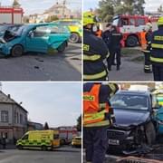 Nehoda tří aut, na místě čtyři zranění