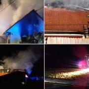 Požár domu, vážně popáleného muže transportuje vrtulník LZS do nemocnice