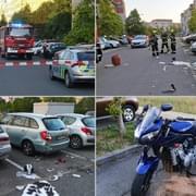 Vážná nehoda na Vinicích, jezdce museli resuscitovat