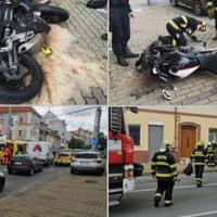 Havárie motocyklu v Plzni